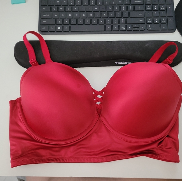 TORRID PLUNGE PUSH UP BALCONETTE BRA 40DD RED - Picture 3 of 6